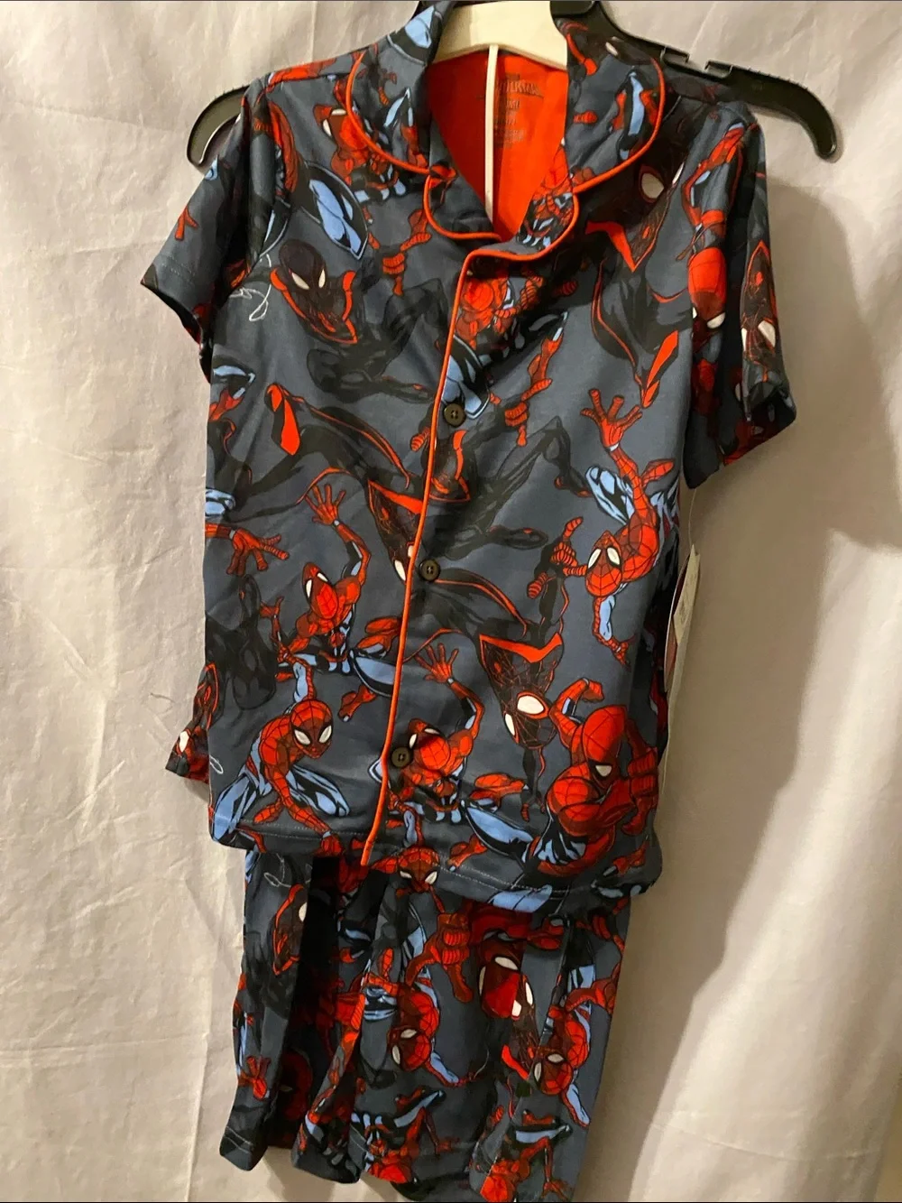 Marvel Spider-Man Short Sleeve Pajama Set - Red & Gray